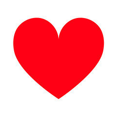 Red heart icon. Happy Valentines Day. Love sign symbol. Simple shape. Greeting card template. Cute graphic object. Flat design. White background. Isolated.