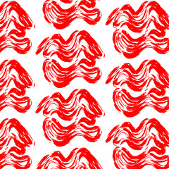 Fototapeta premium Vector pattern with hand drawn minimalistic element , illustration of lips with pomade. Creative abstract artwork with antique head . Template for card, poster, banner, print for t-shirt, brochure.
