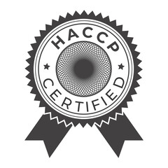 HACCP stamp. Hazard analysis critical control points icon. Vector logo template