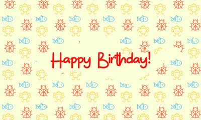 Birthday vector card with inscription Happy Birthday