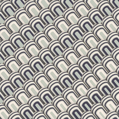 Geometric background of rounded rectangles covered with striped texture. 3d rendering digital illustration