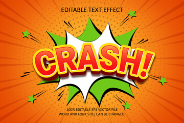 Crash background text effect. Editable text effect