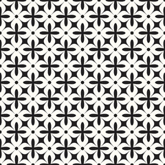 Vector Geometric Seamless Monochrome Pattern
