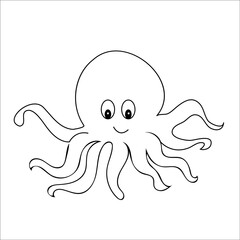 octopus coloring page for kids