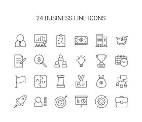 Line icon set. Business pack. Vector Illustration