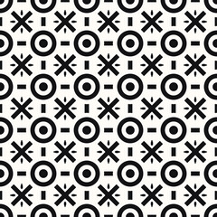 Vector Geometric Seamless Monochrome Pattern