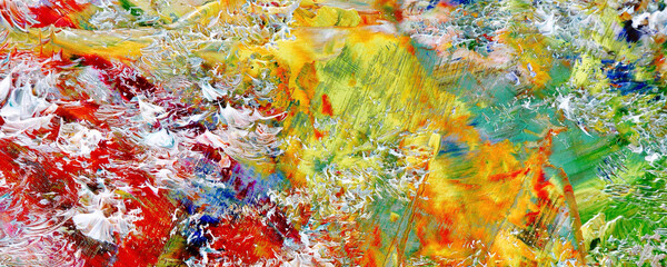 Color texture. Hand drawn oil painting on canvas. Abstract art background. Modern, contemporary art. Colorful canvas. Wall decor background	