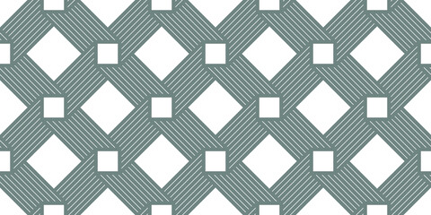 Lattice geometric seamless pattern vector design, trendy retro style minimal grid tiling, monochrome net linear art.