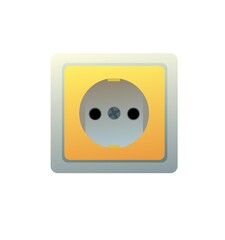 Fototapeta premium Socket. Electrical appliances for home network. Spare parts for work of an electrician. Isolated on white background. Single object icon. Vector