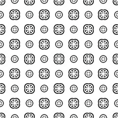 Black white texture. Seamless digital geometric pattern vector. Abstract modern background with line, boxes and nodes. Modern technology abstraction with cube cell.