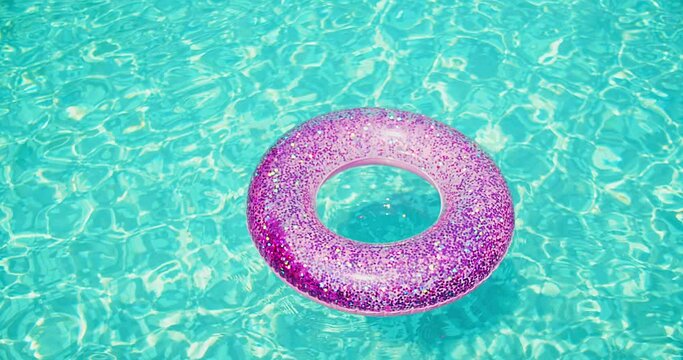 Inflatable ring for swimming pool, Pink Swimming Ring Circle pool Floats Colorful Glitter Swim Rubber Ring Pool float Water Toys Girl. 