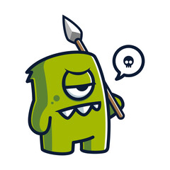 Monster mascot hunter killer character concept illustration