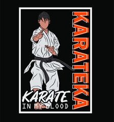 modern design karate pose with streetwear style vector © irvan