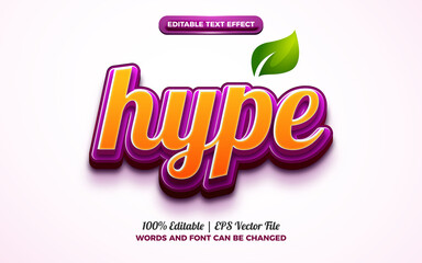 hype purple grape fruits nature 3d logo template editable text effect style