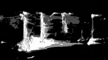 Vector grunge texture. Black and white composition. Old cracked, peeling wall of an old house Vector illustration. EPS10