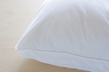 Close up of white color pillow for interior goods image