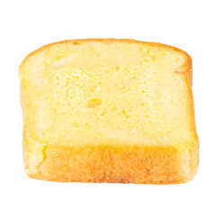 buttered bread isolated on white background