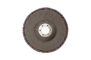 Grinder discs to remove paint rust and oxidation isolated on white background, including clipping path. Top view.