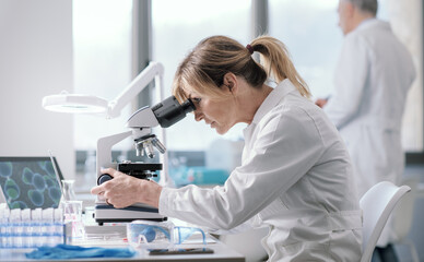 Woman working in a medical laboratory