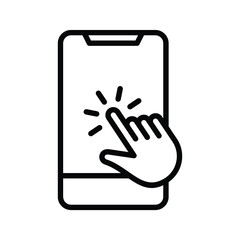 touch screen smartphone icon isolated on white background