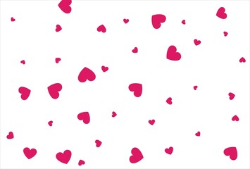 Red heart background. Love confetti background