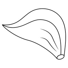 Garlic. Side view of a clove of garlic in the husk. Sketch. Vegetable culture contains vitamin C. Vector illustration. Spicy spice for cooking. Outline on isolated background. Doodle style.