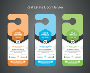 Real estate agency business door hanger template design