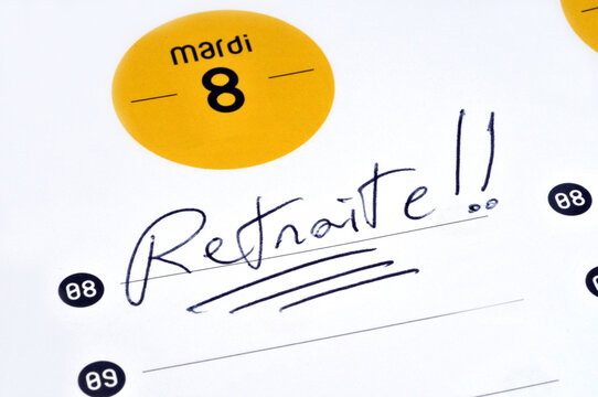 Retraite &eacute;crit sur un agenda