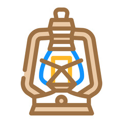 antique kerosene lamp color icon vector. antique kerosene lamp sign. isolated symbol illustration