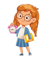 Cute schoolgirl with watch