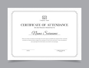 Modern Certificate Template Vector Design Layout for Print, Elegant Blank Certificate for Diploma, Graduation, Achievement, Award, Attendance, Abstract Vector Illustration