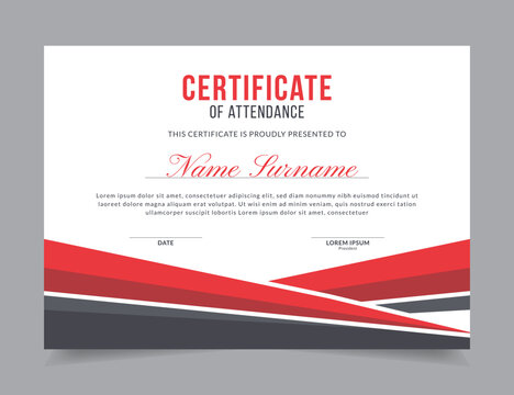 Modern Certificate Template Vector Design Layout for Print, Elegant Blank Certificate for  Diploma, Graduation, Achievement, Award, Attendance, Abstract Vector Illustration