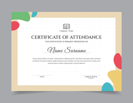 Modern Certificate Template Vector Design Layout for Print, Elegant Blank Certificate for  Diploma, Graduation, Achievement, Award, Attendance, Abstract Vector Illustration
