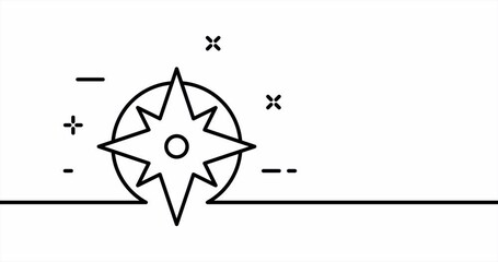 Octagonal star. Shine, light, figure, space, eight, ends. Heavenly bodies concept. One line drawing animation. Motion design. Animated technology logo. Video 4K - Powered by Adobe