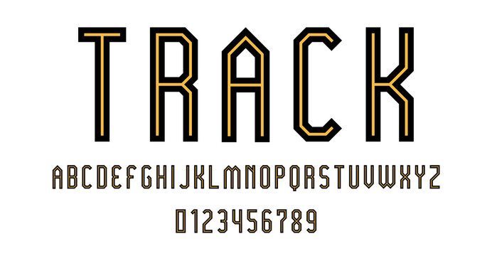 Set of alphabets font letters and numbers modern abstract design with lines vector illustration