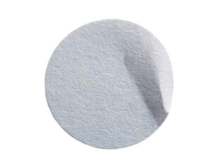 Blank round gray paper sticker label isolated on white background