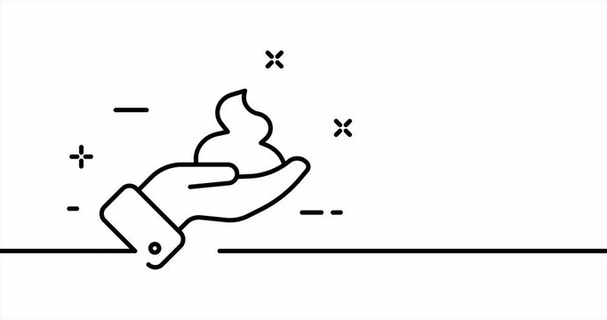 Styling mousse. Product, foam, hair, haircut, hairdresser, hairstyle. Beauty concept. One line drawing animation. Motion design. Animated technology logo. Video 4K