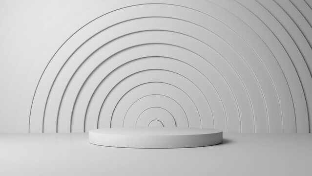 3D animation of a white platform with a background of waves moving in a loop. satisfying video 