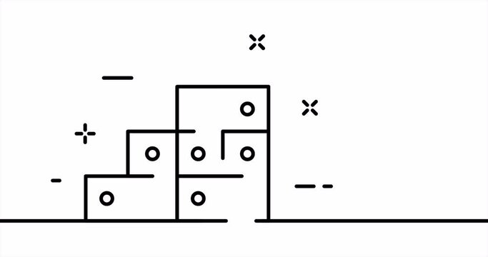 Brickwork. Wall, brick, masonry, site, building, house, builder, repairs, build. Construction. concept. One line drawing animation. Motion design. Animated technology logo. Video 4K