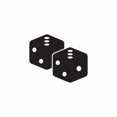 Two Dice cubes. Dice with white dots on a white background. 3D effect illustration