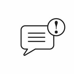speech bubble icon with exclamation in trendy flat design