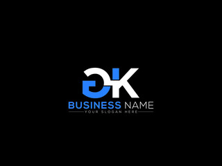 Monogram GK Logo Letter Vector, Creative Gk kg Logo Icon Design With Blue And White Color Letter Design For Business