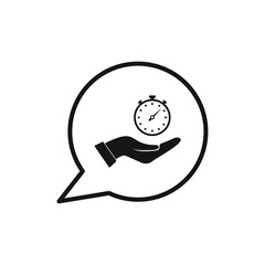 flat hand giving the clock icon