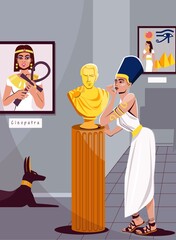 Obraz premium Cleopatra Flat Illustration