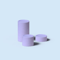 Dollar coins Business investment,  3D illustration.