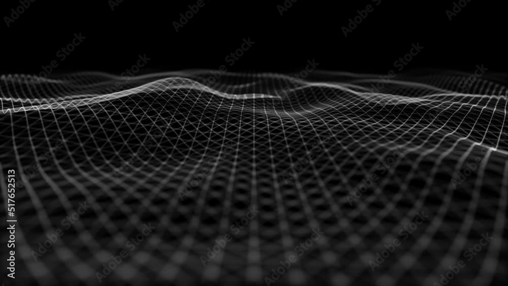 Poster abstract digital waving lines fx background loop/ 4k animation of an abstract background with digita