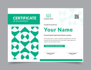 Modern Certificate Template Vector Design Layout for Print, Elegant Blank Certificate for  Diploma, Graduation, Achievement, Award, Attendance, Abstract Vector Illustration