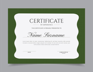 Modern Certificate Template Vector Design Layout for Print, Elegant Blank Certificate for  Diploma, Graduation, Achievement, Award, Attendance, Abstract Vector Illustration