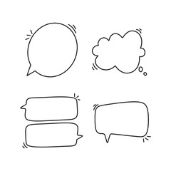 doodle blank speech bubbles vector set