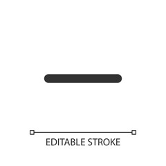 Minus pixel perfect linear ui icon. Collapsing option. Interactive content. Minimization. GUI, UX design. Outline isolated user interface element for app and web. Editable stroke. Arial font used
